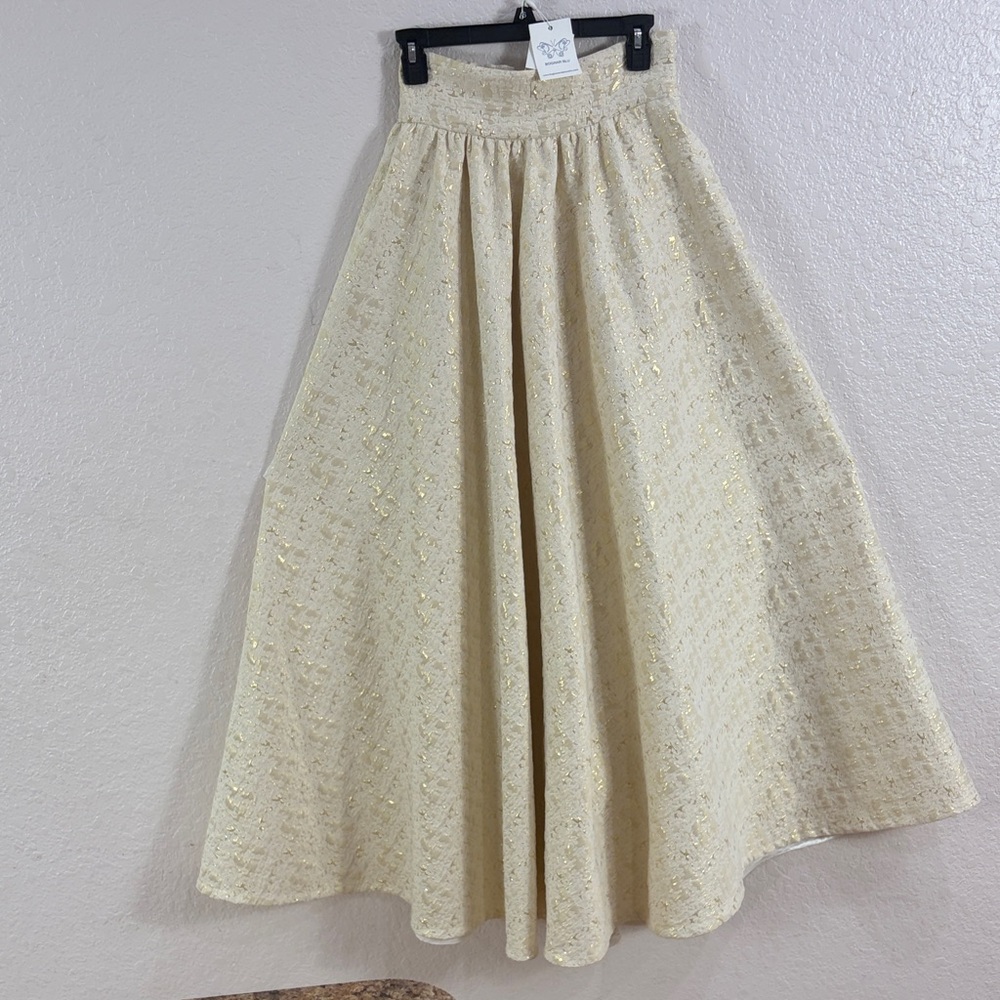 Bognar and Piccolini Bognar Blue,Size XS,Elegant Cream Maxi Skirt